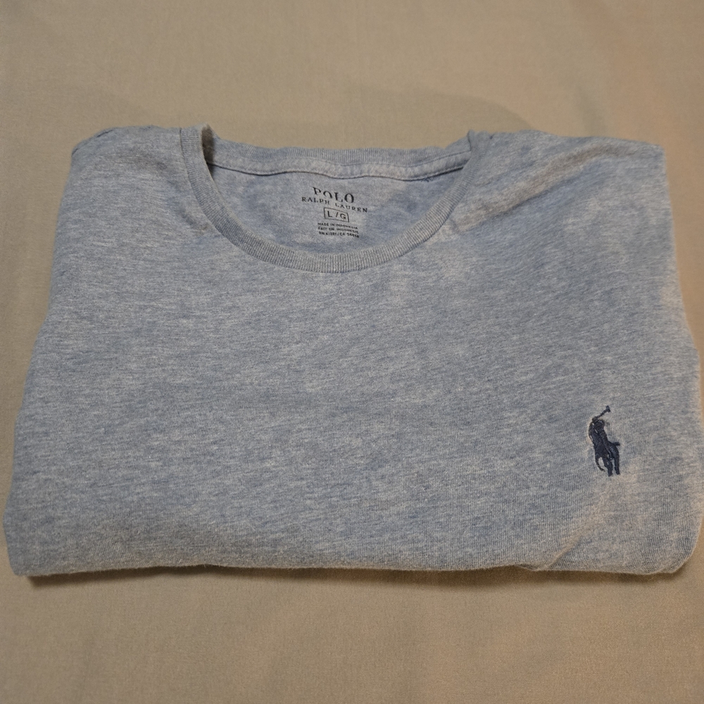 Polo by Ralph Lauren Heathered Light Blue Crew Tee